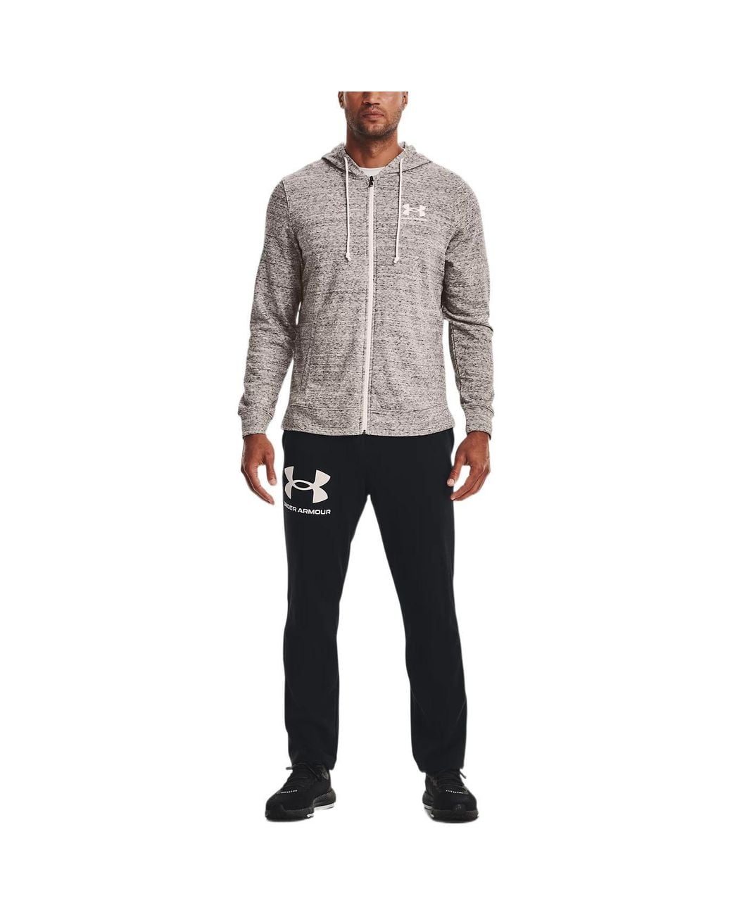 Under Armour Brown Rival Terry Hooded Jacket for men