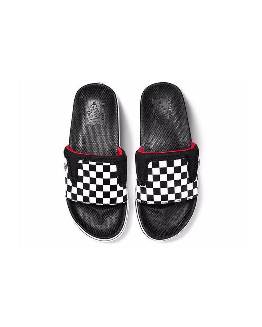 Vans White Ultracush Slide-Onslippers/ Chess Board And for men
