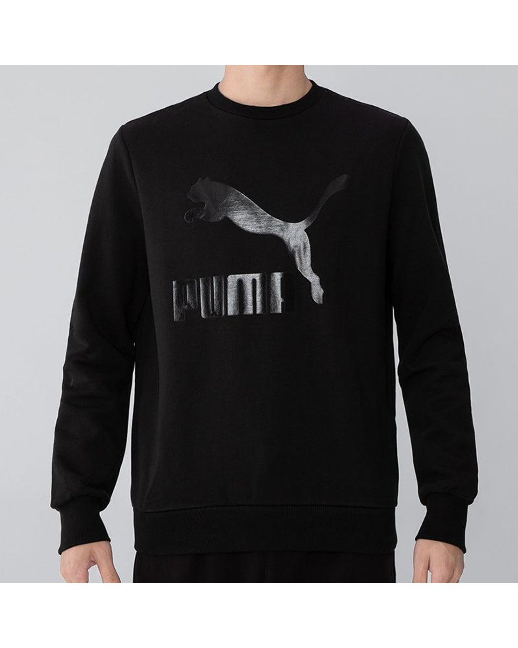 PUMA Black Classics Logo Crew Neck Sweater for men