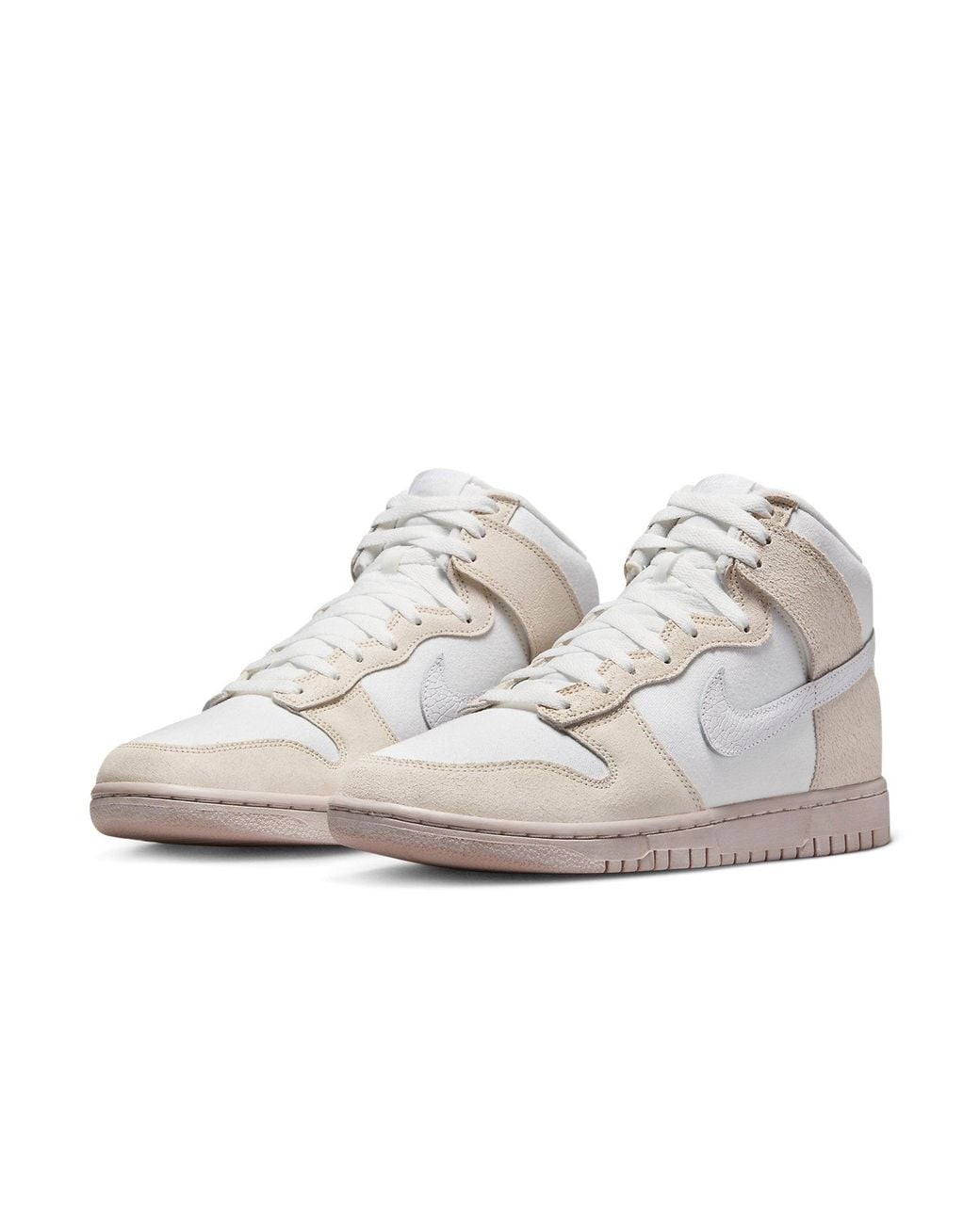 Nike White Dunk High Retro Prm 'Cracked Leather Swoosh' for men