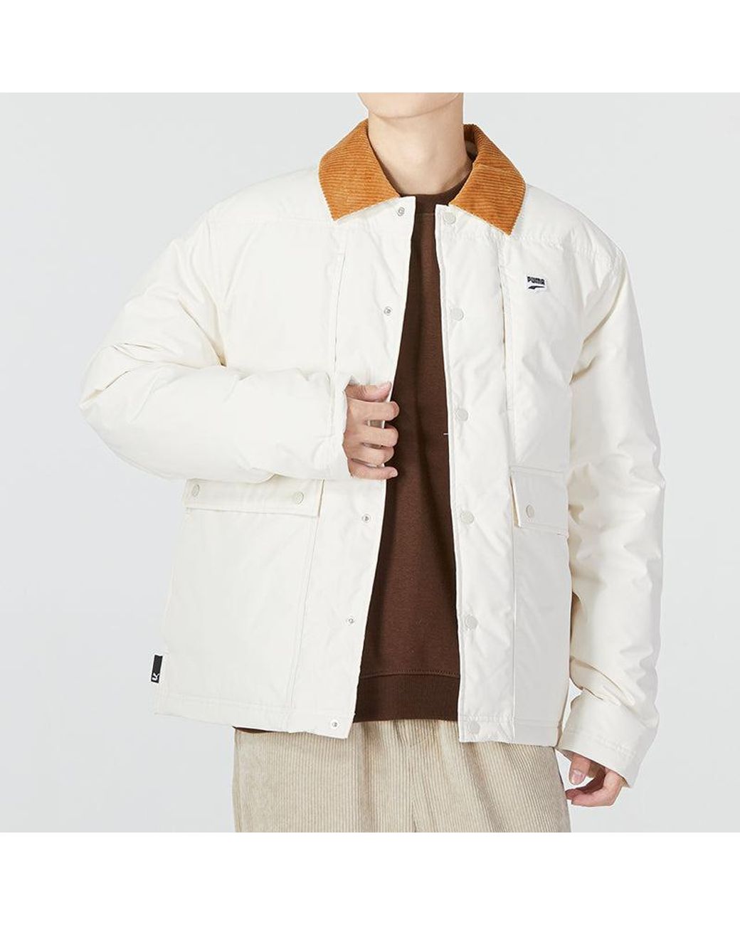 PUMA White Downtown Padded Jacket for men