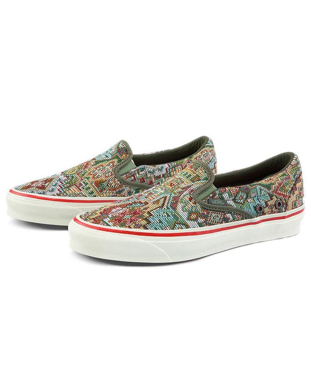 Vans Nigel Cabourn X Og Classic Slip-On Lx 'Carpet Mix' in Green