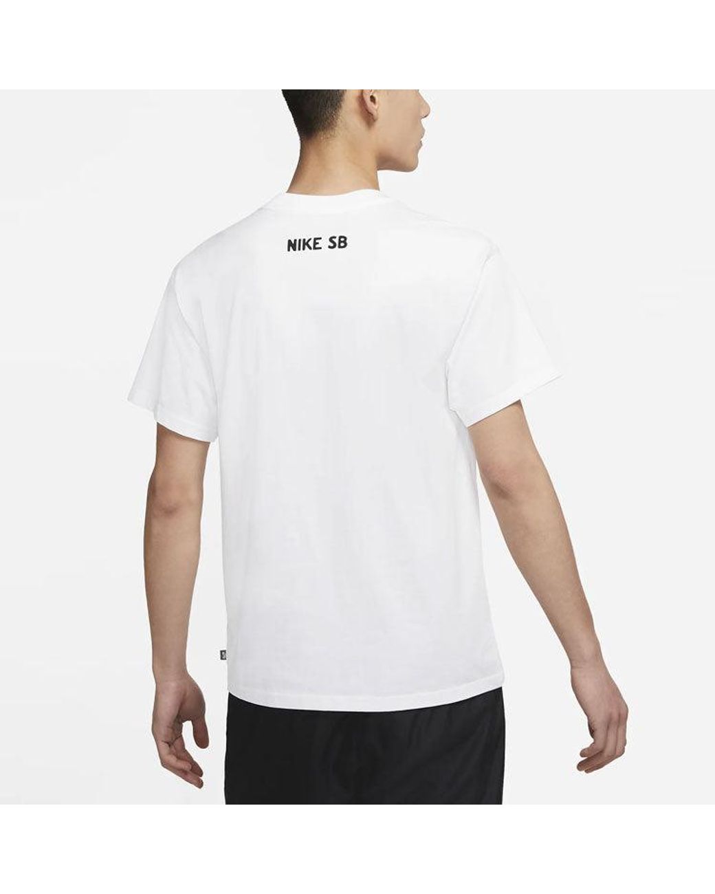 Nike White Sb Printing Skateboard Loose Knit Short Sleeve for men
