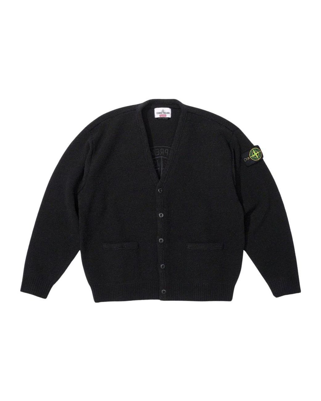 Supreme X Stone Island Fw23 Week10 Boucle Cardigan Jacket in Blue