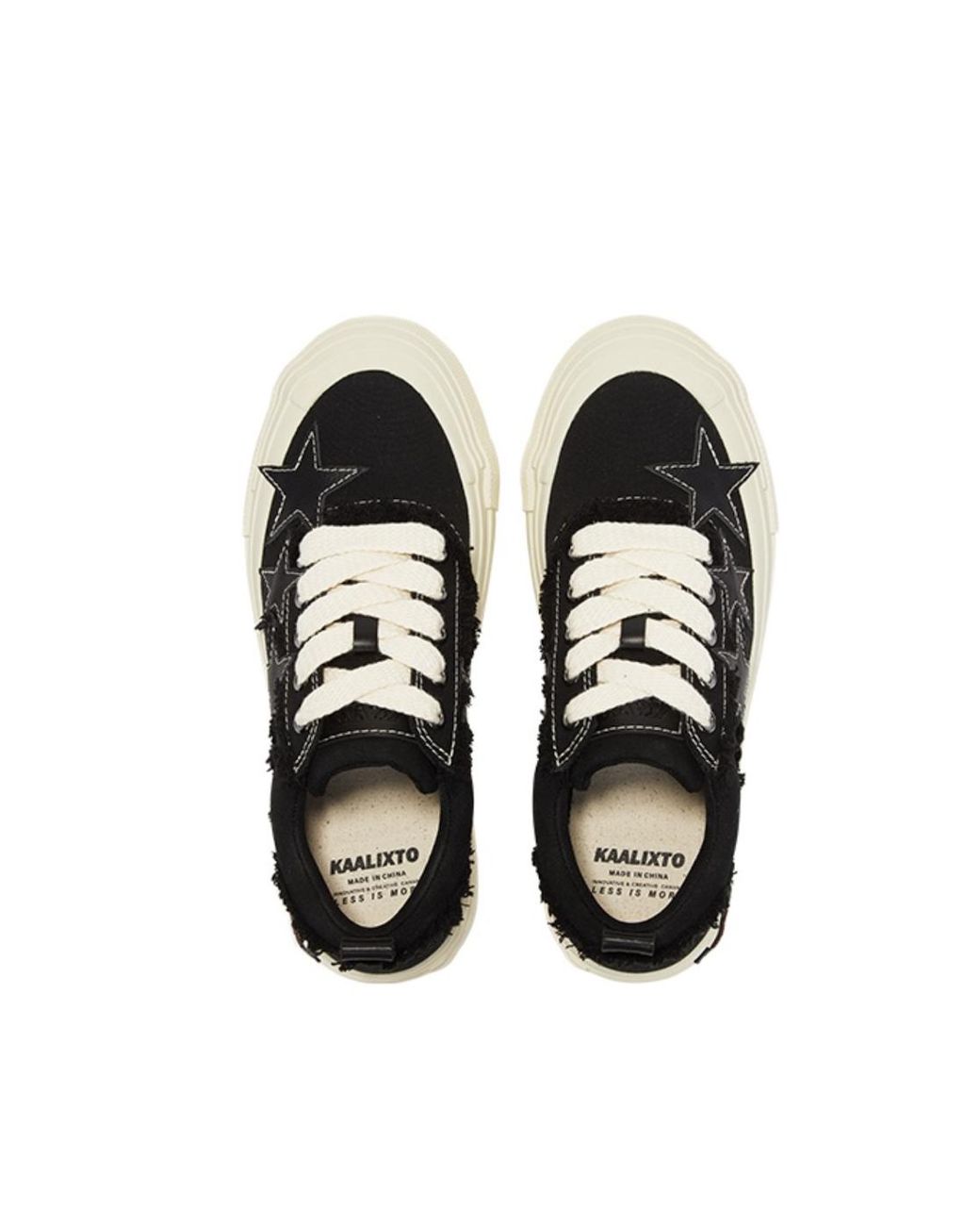 KAALIXTO Black Skateboarding Canvas Low Leather' for men