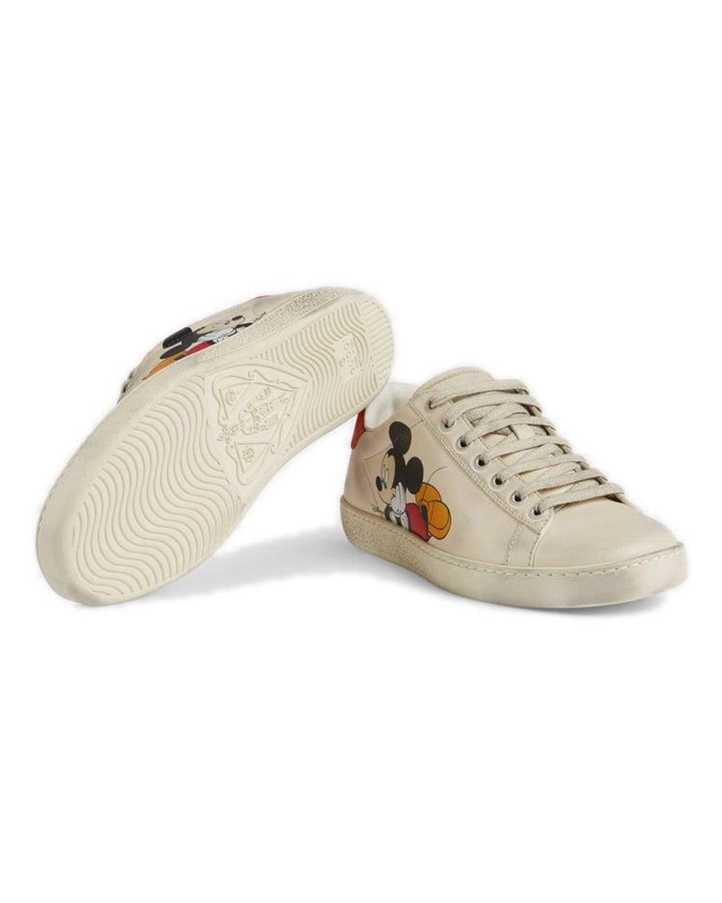 Gucci Natural X Disney Ace Leather Sneaker