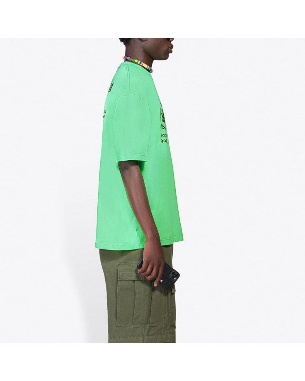 Balenciaga Green X Wfp T-Shirt Medium Fit for men