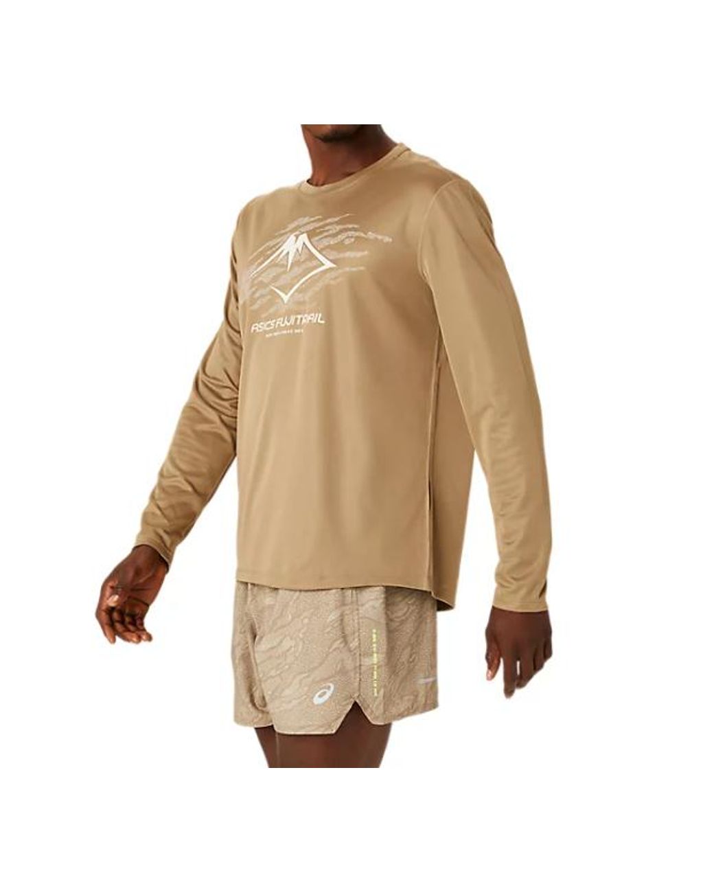 Asics Natural Fujitrail Running Long Sleeves T-Shirt 'Oatmeal' for men