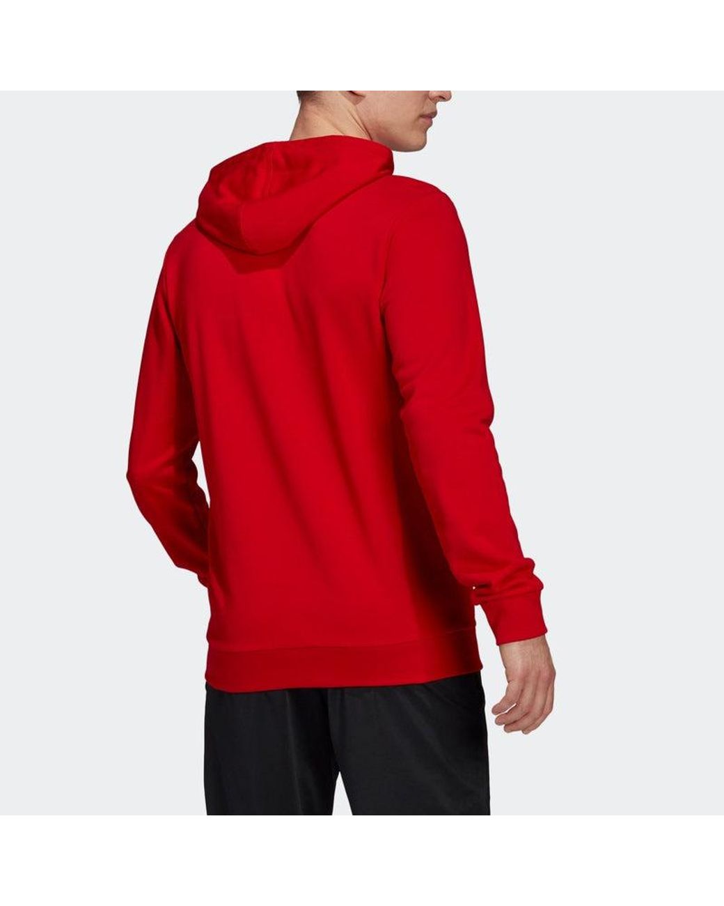 Adidas Red Bl Ft Hd Logo Printing Drawstring Sports Pullover for men
