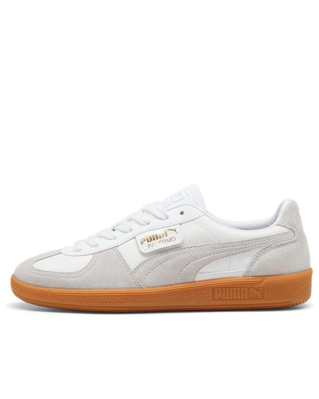 PUMA White Palermo Leather Glacial Gum' for men