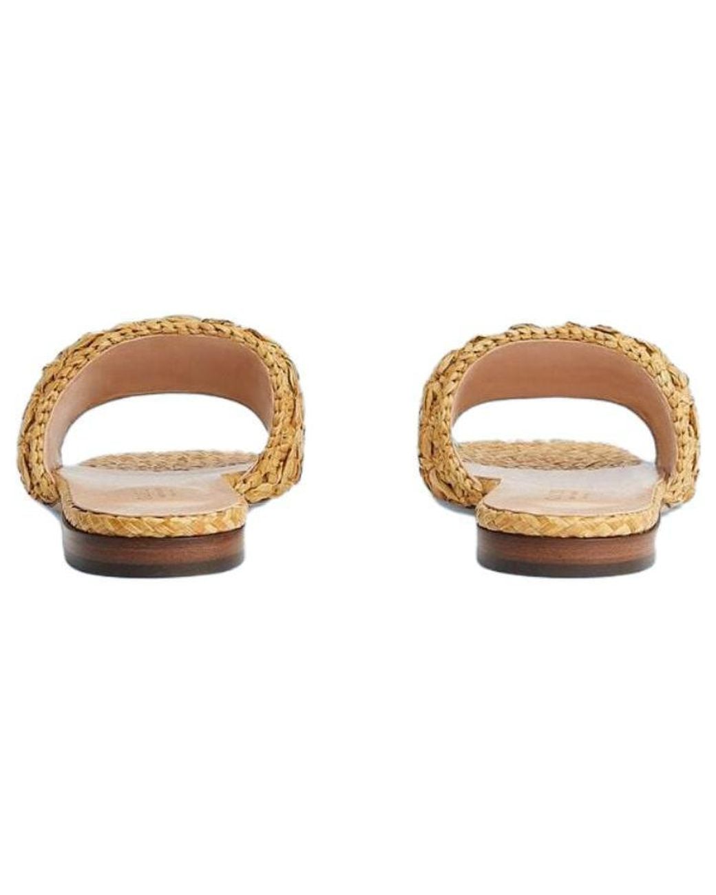 Gucci Natural (Wmns) Double G Slide Sandal 'Woven Raffia'