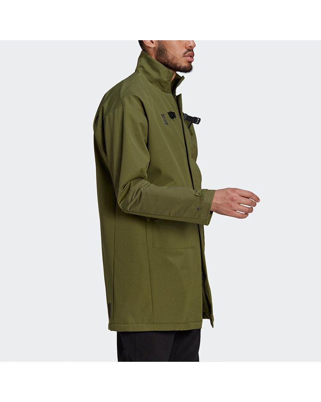 Adidas Green Wj Jkt Long Mid-Length Sports Jacket for men