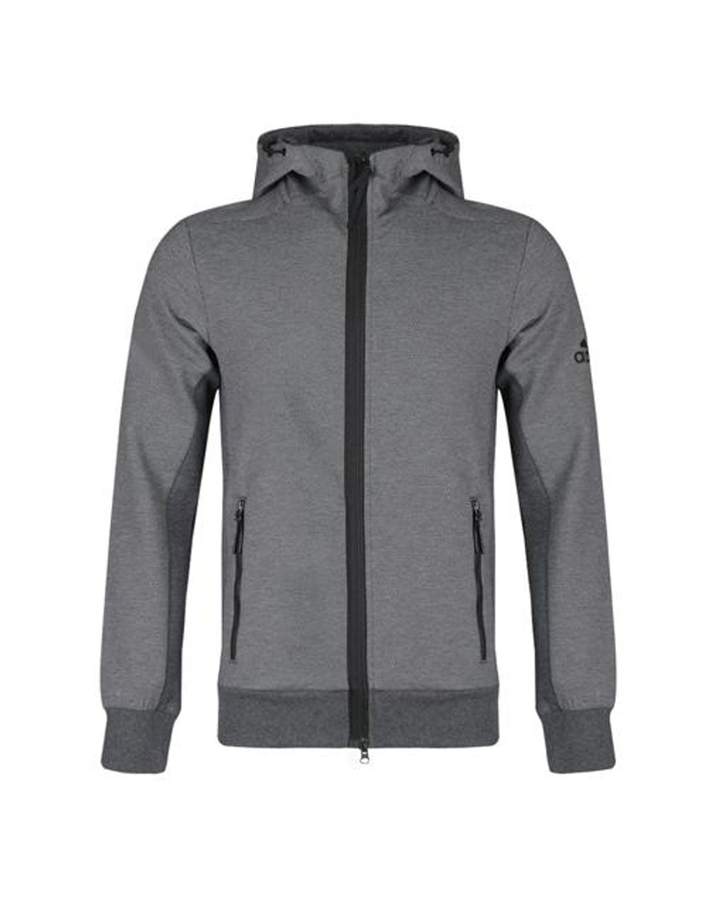 Adidas Gray Htt Double Knit Hooded Jacket for men