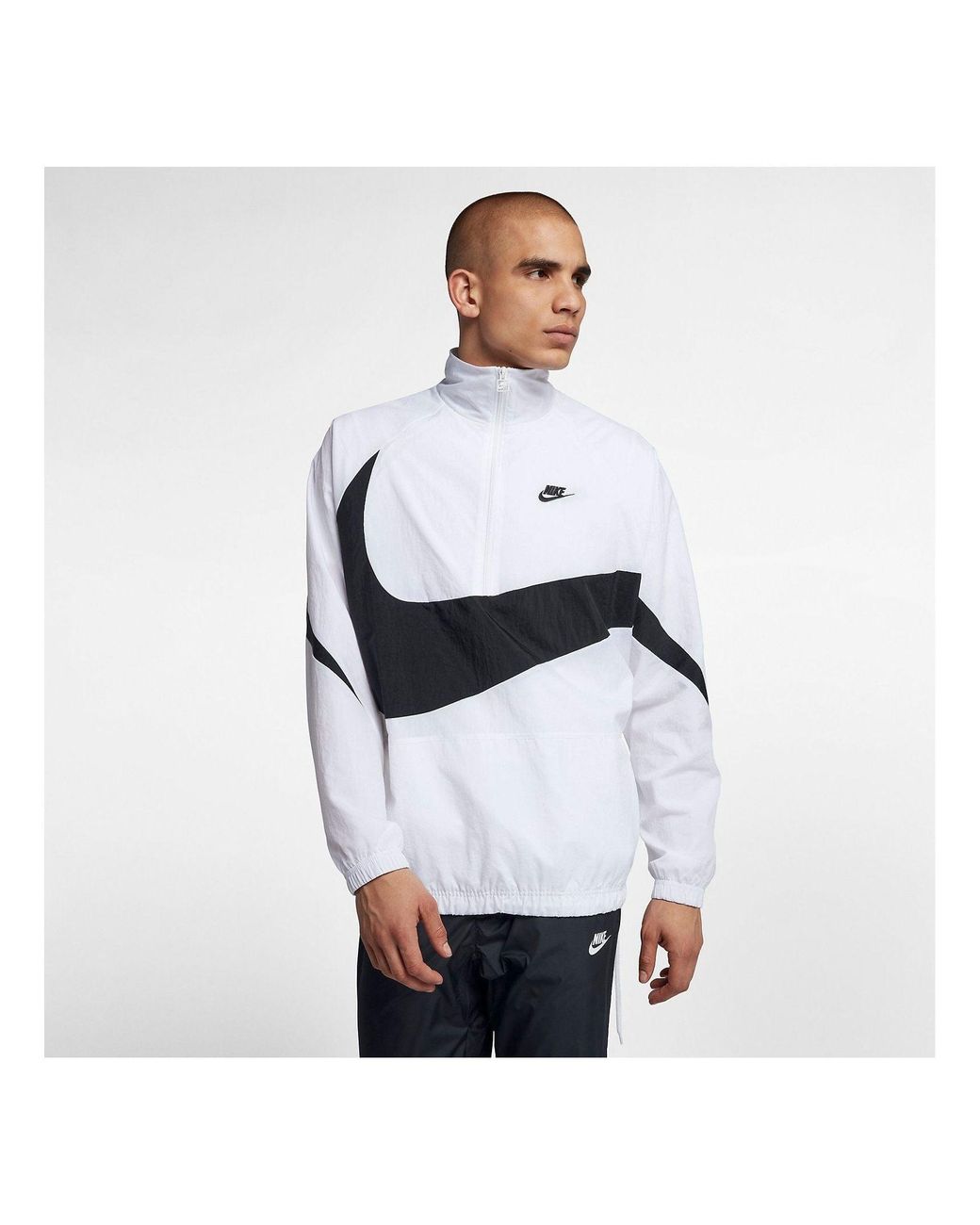 Nike White Swoosh Half-Zip Jacket for men