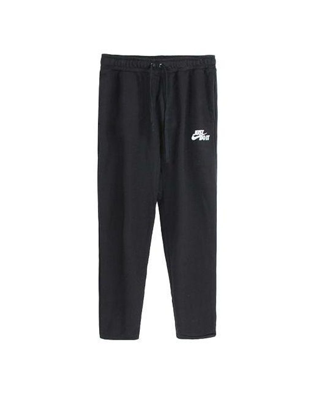 Nike Black Straight Casual Drawstring Sports Long Pants for men