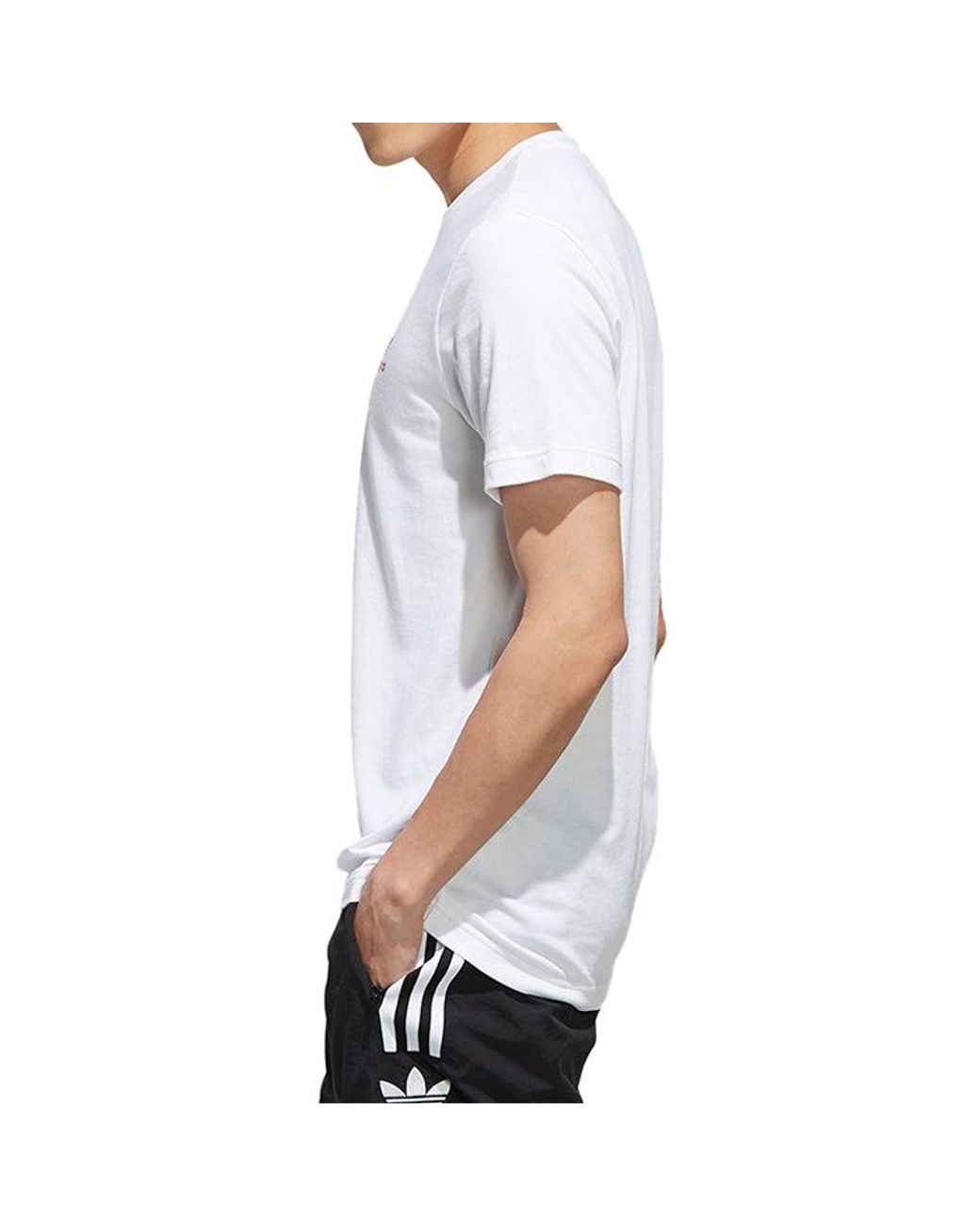 Adidas White Originals Key City Shanga Casual Sports Round Neck Short Sleeve for men
