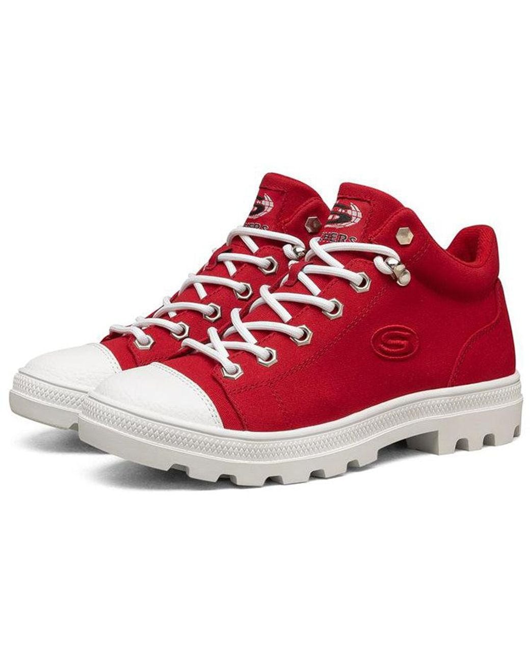 Skechers Red (Wmns) Jeremy Ville X Roadies High-Top Canvas Shoes