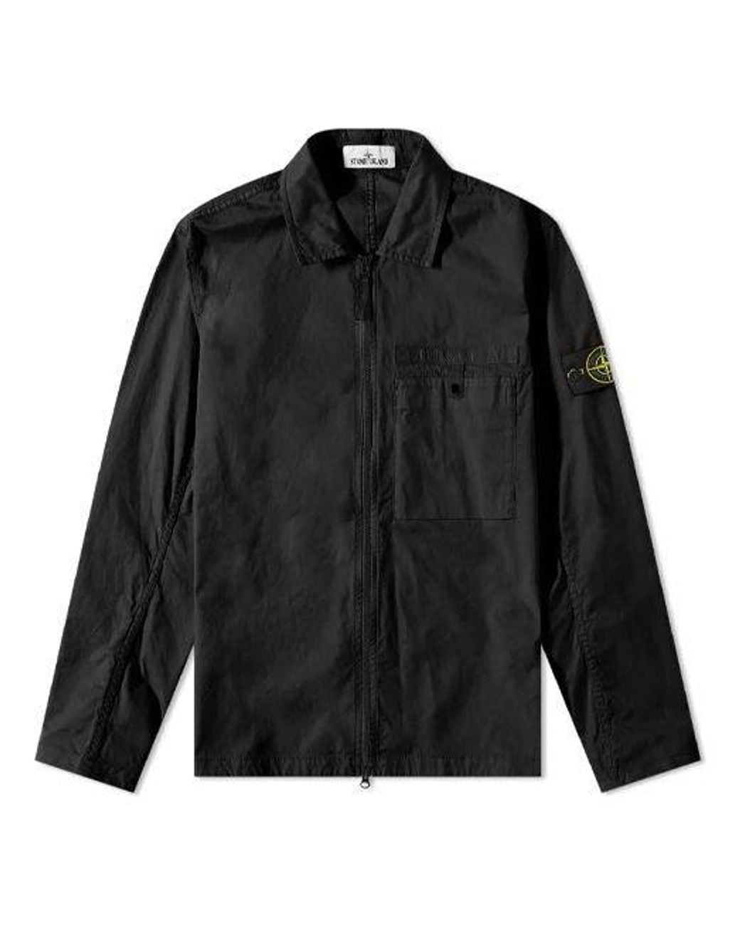 Stone Island Black Supima Cotton Shirt Jacket for men