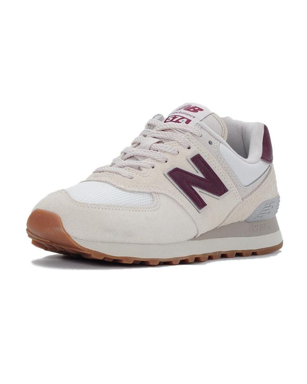 New Balance Gray (Wmns) 574V2 'Moonbeam Burgundy'
