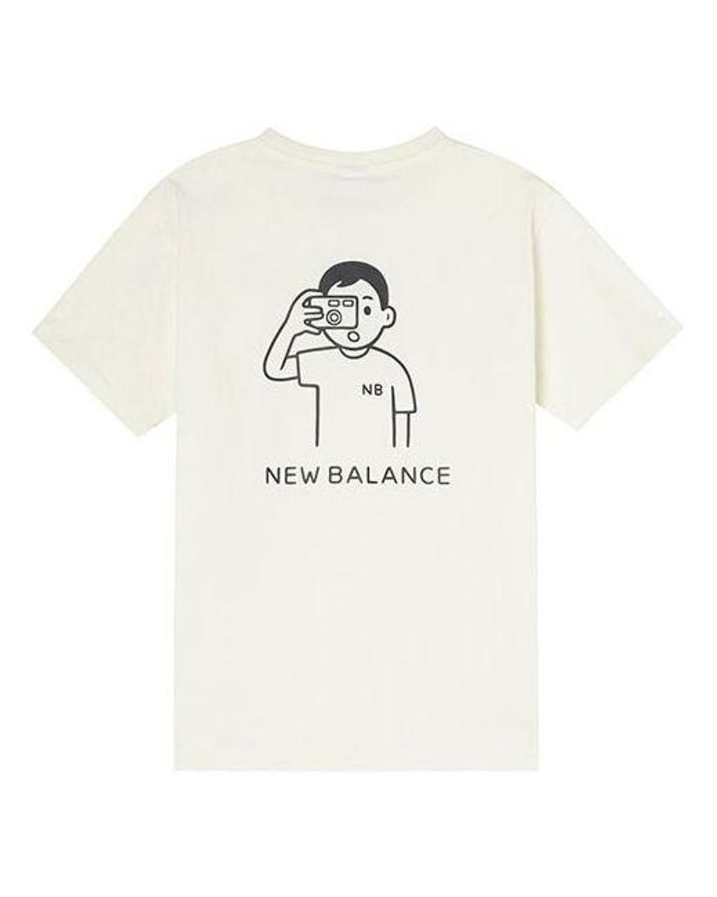 New Balance White X Noritake Crossover Funny Pattern Printing Round Neck Short Sleeve Couple Style for men
