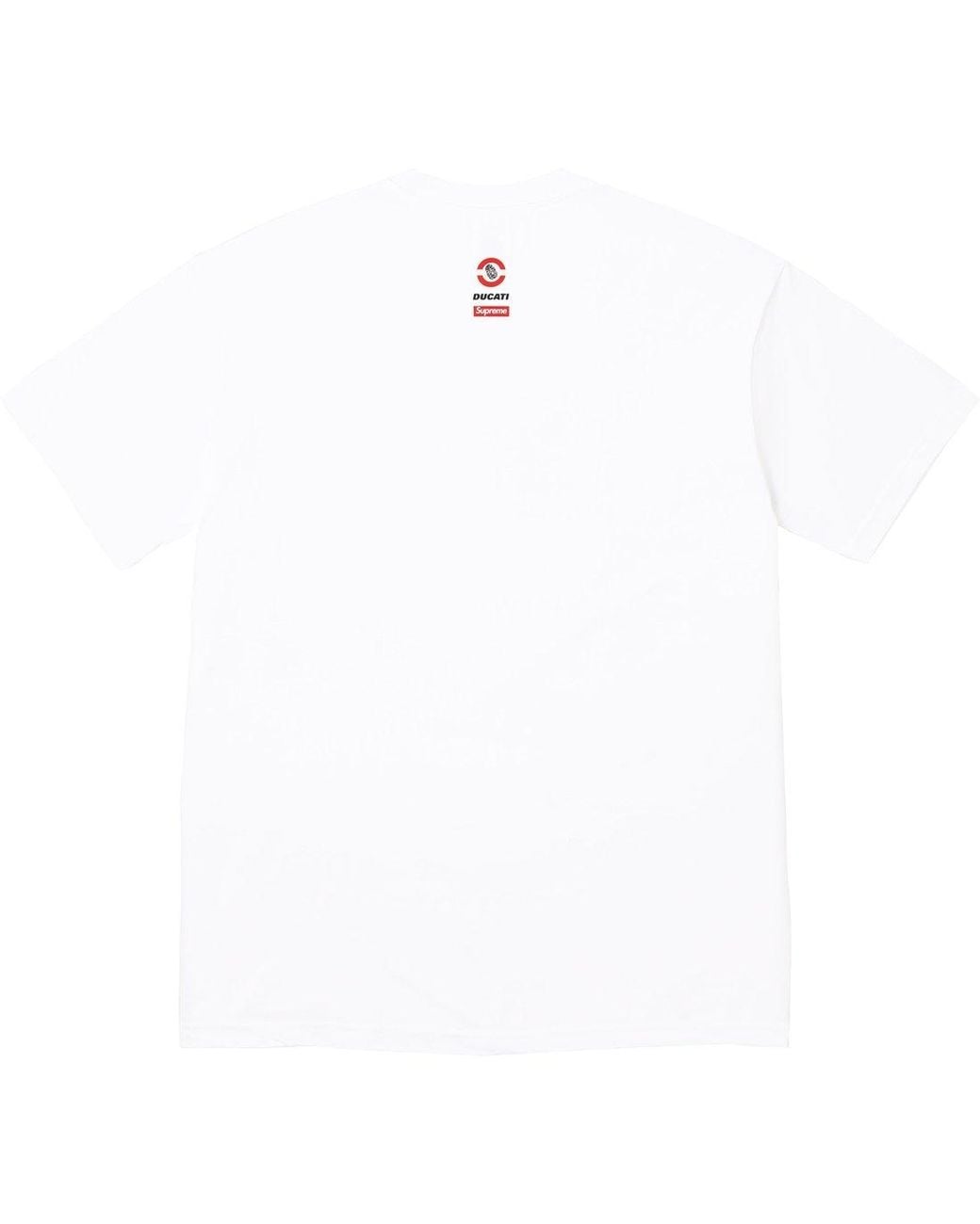 Supreme White X Ducati Bike T-Shirt for men