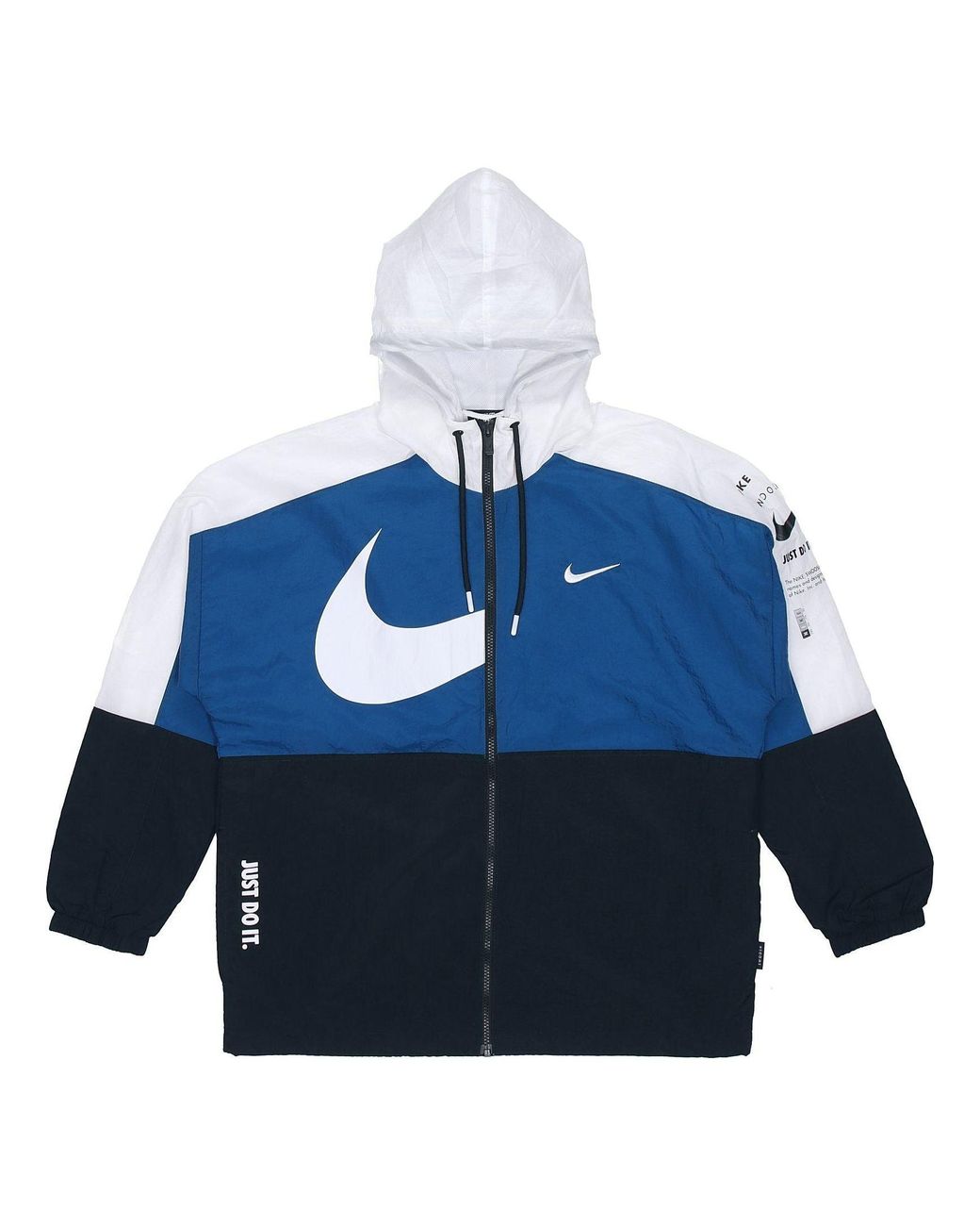 nike men's sportswear double swoosh woven hooded jacket