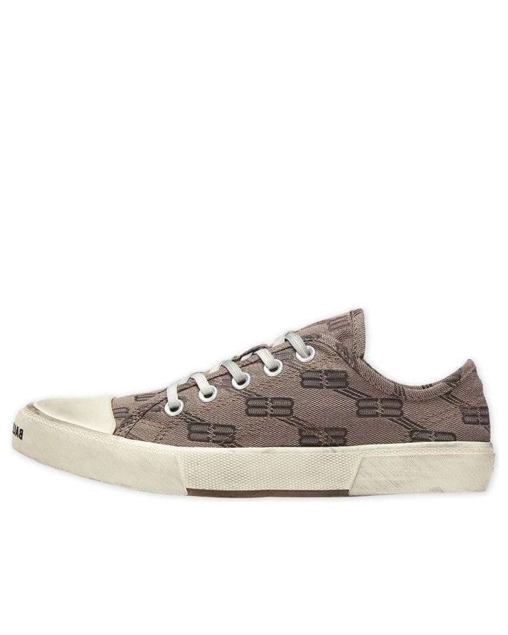 Balenciaga Brown (Wmns) Paris Low Top Sneakers Bb Monogram Cotton And Rubber'
