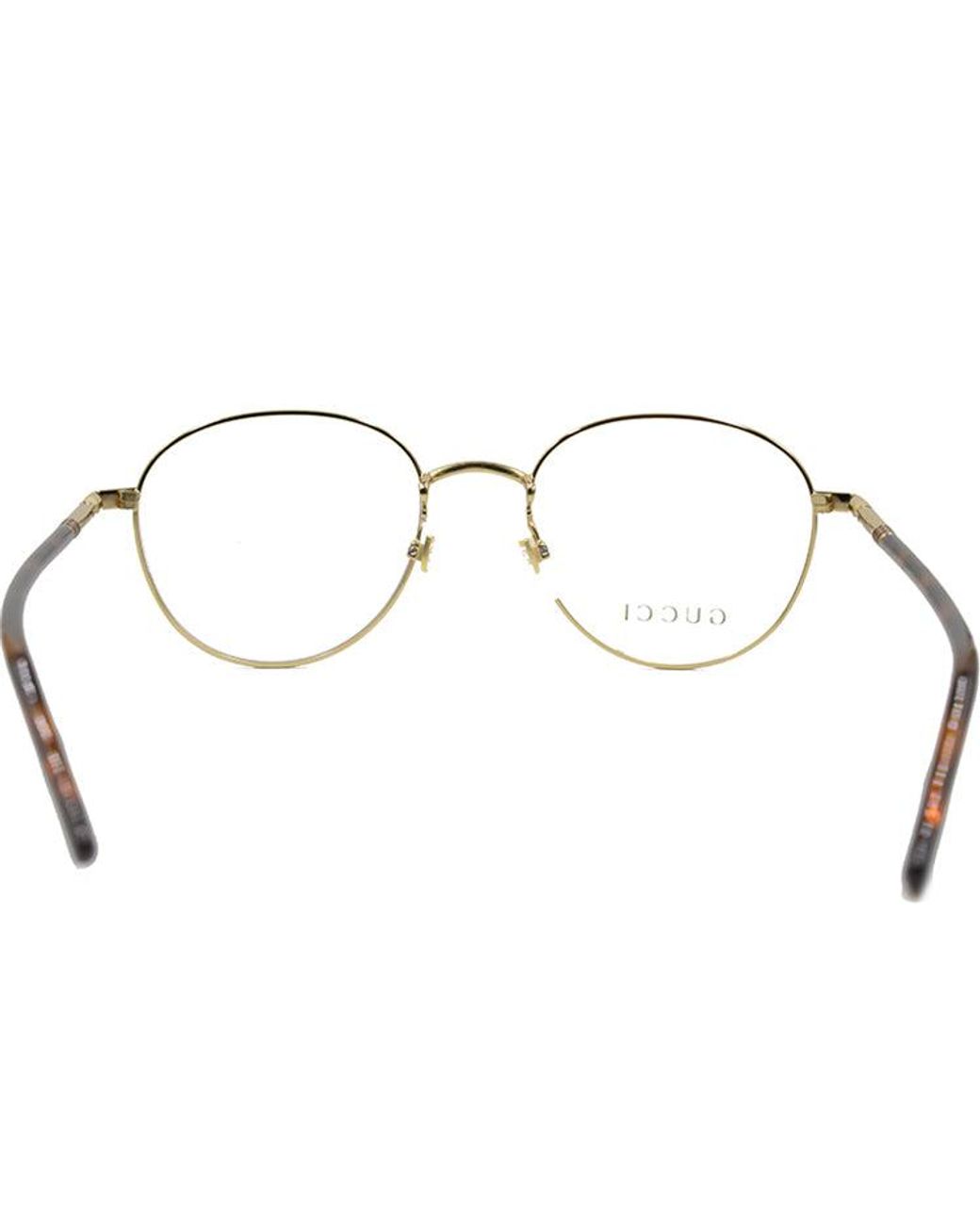 Gucci Metallic Round Frame Color Enamel Ribbon Element Optical Glasses Frame Sub-Edition/Golden
