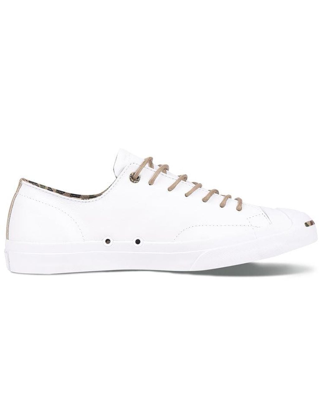 Converse White Jack Purcell Wear-Resistant Non-Slip Low Tops Casual Skateboarding Shoes for men