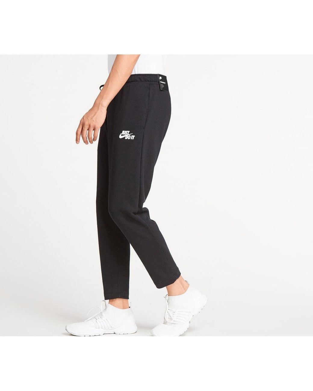 Nike Black Straight Casual Drawstring Sports Long Pants for men