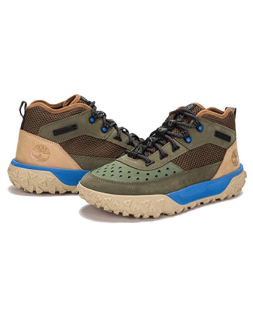 Timberland Blue Greenstride Motion 6 Mid Lace Up Hiking Boots 'Deep Lichen' for men