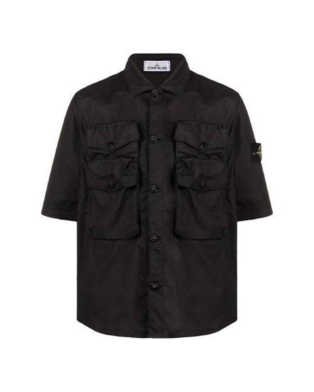 Stone Island Black Garment Dyed Shirt for men