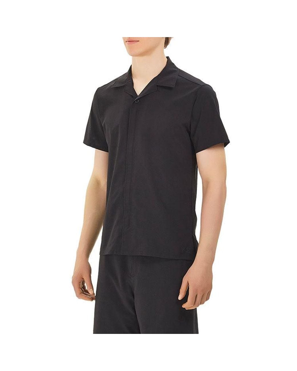 Adidas Black Y-3 Solid Color Casual Short Sleeve Shirt for men