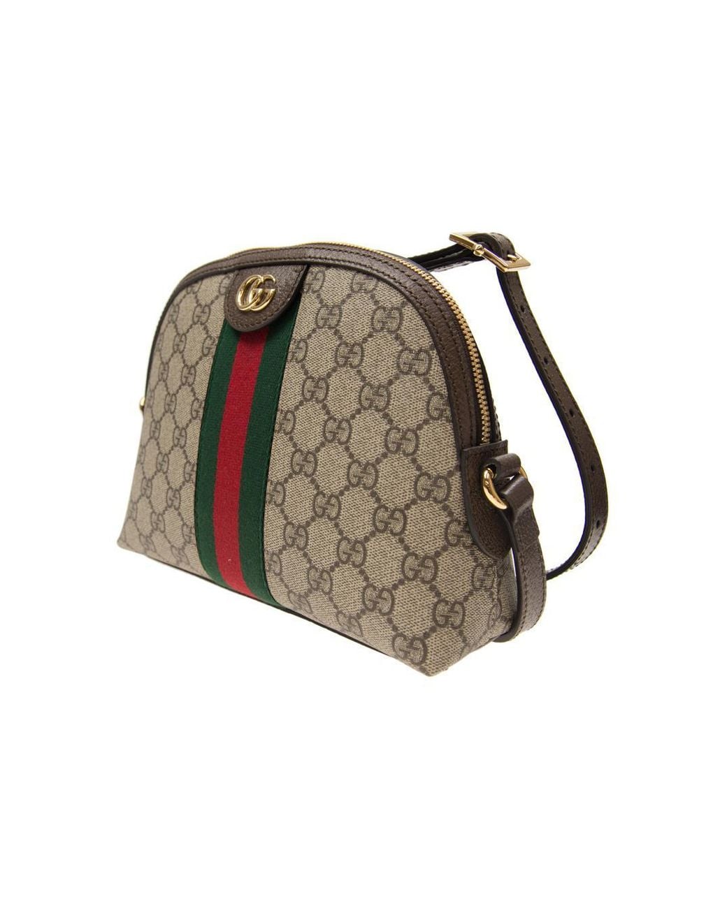 Gucci Natural (Wmns) Ophidia Logo Retro Gg Stripe Webbing Canvas Shoulder Messenger Bag Small