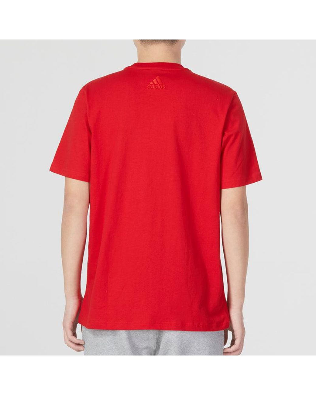 Adidas Red Bl Sj Esstential Tee for men