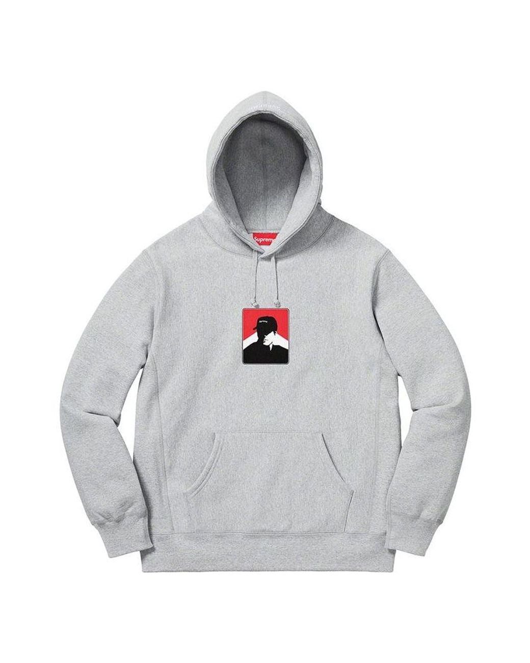 Supreme Gray Portrait Hoodie for men