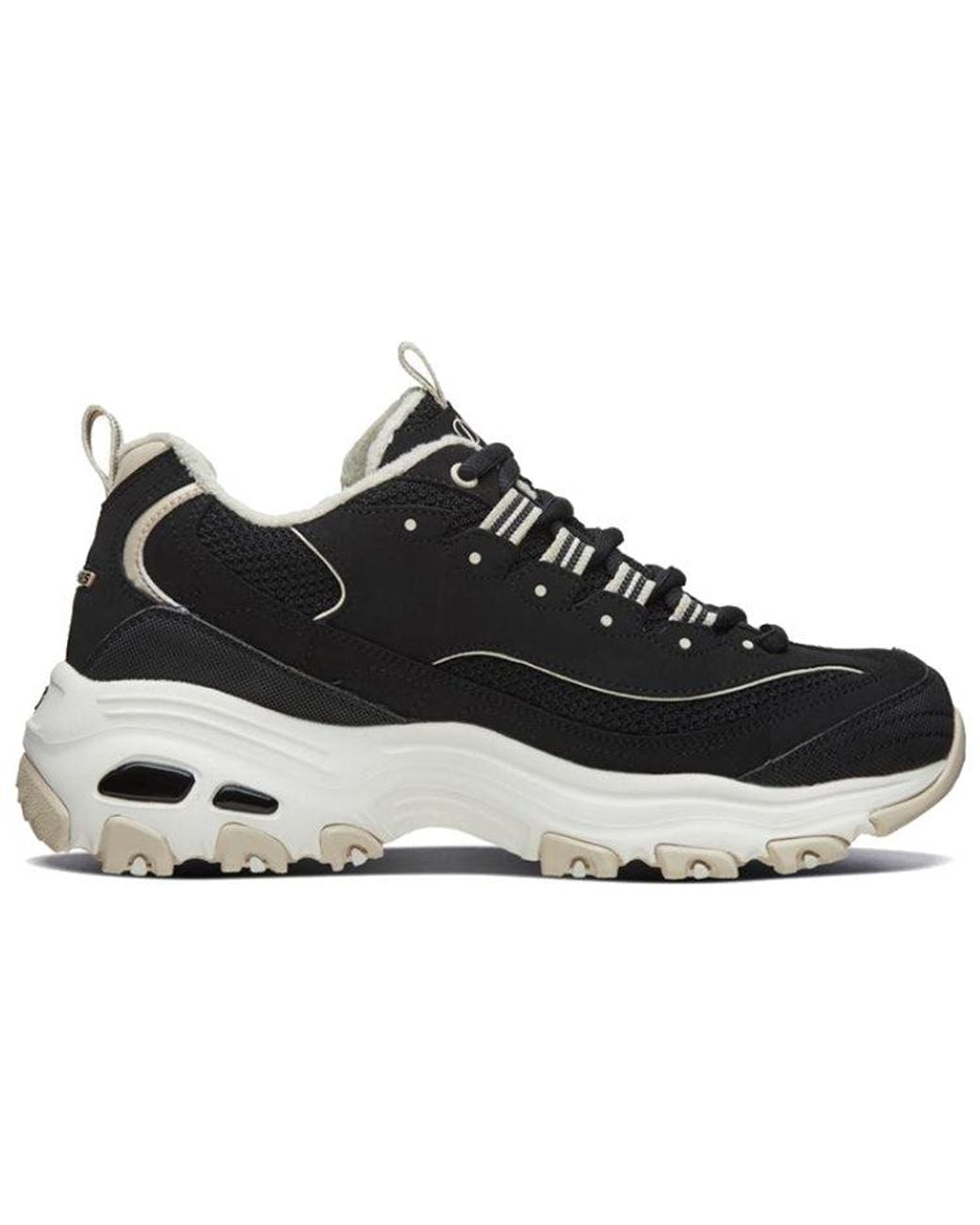 Skechers Black (Wmns) D'Lites 1.0 Fashion Running Shoes