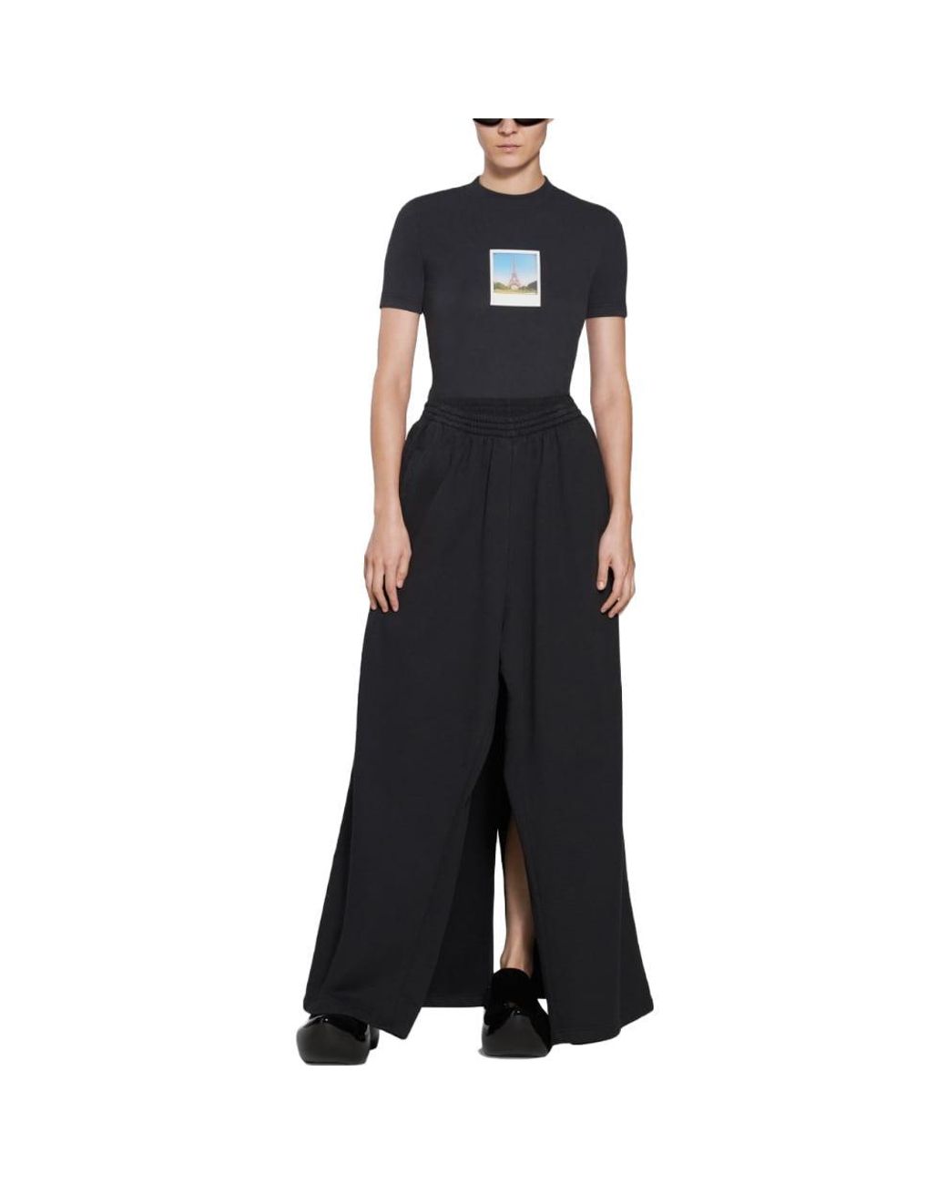 Balenciaga Blue (Wmns) Paris By Day Tight Small Fit T-Shirt Faded'