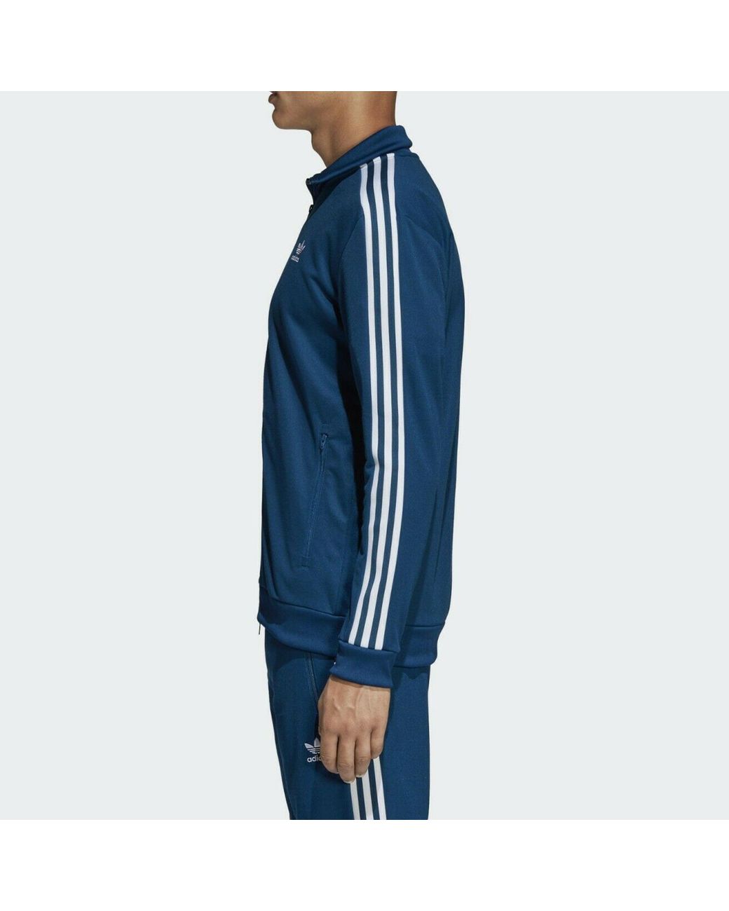 Adidas Blue Originals Firebird Track Jacket Zipper Tournament Sports Stand Collar for men