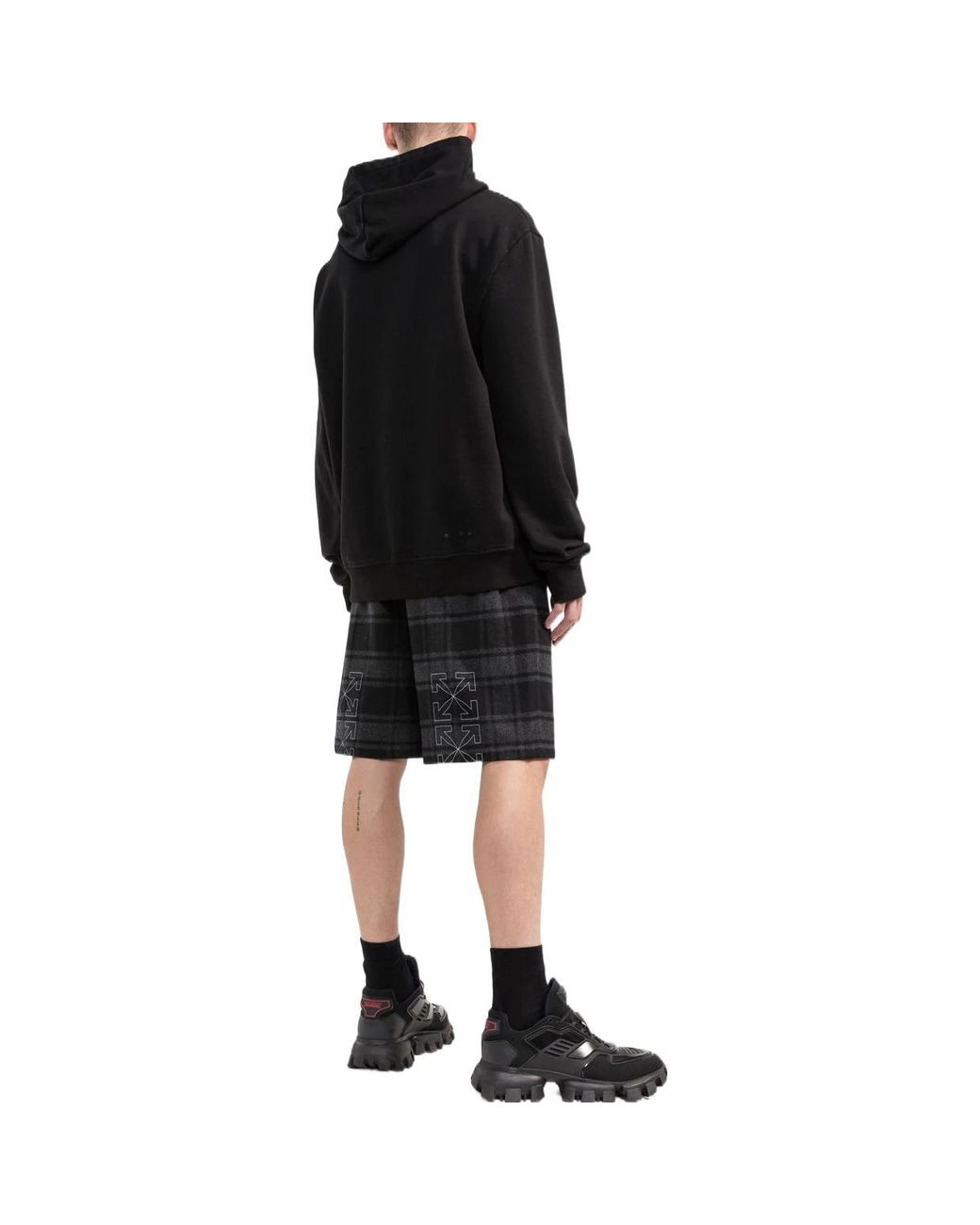 Off-White c/o Virgil Abloh Black Check-Print Shorts for men