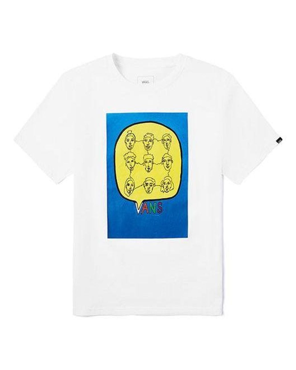 Vans Blue Asian Artist Crossover Series Printing Short Sleeve for men