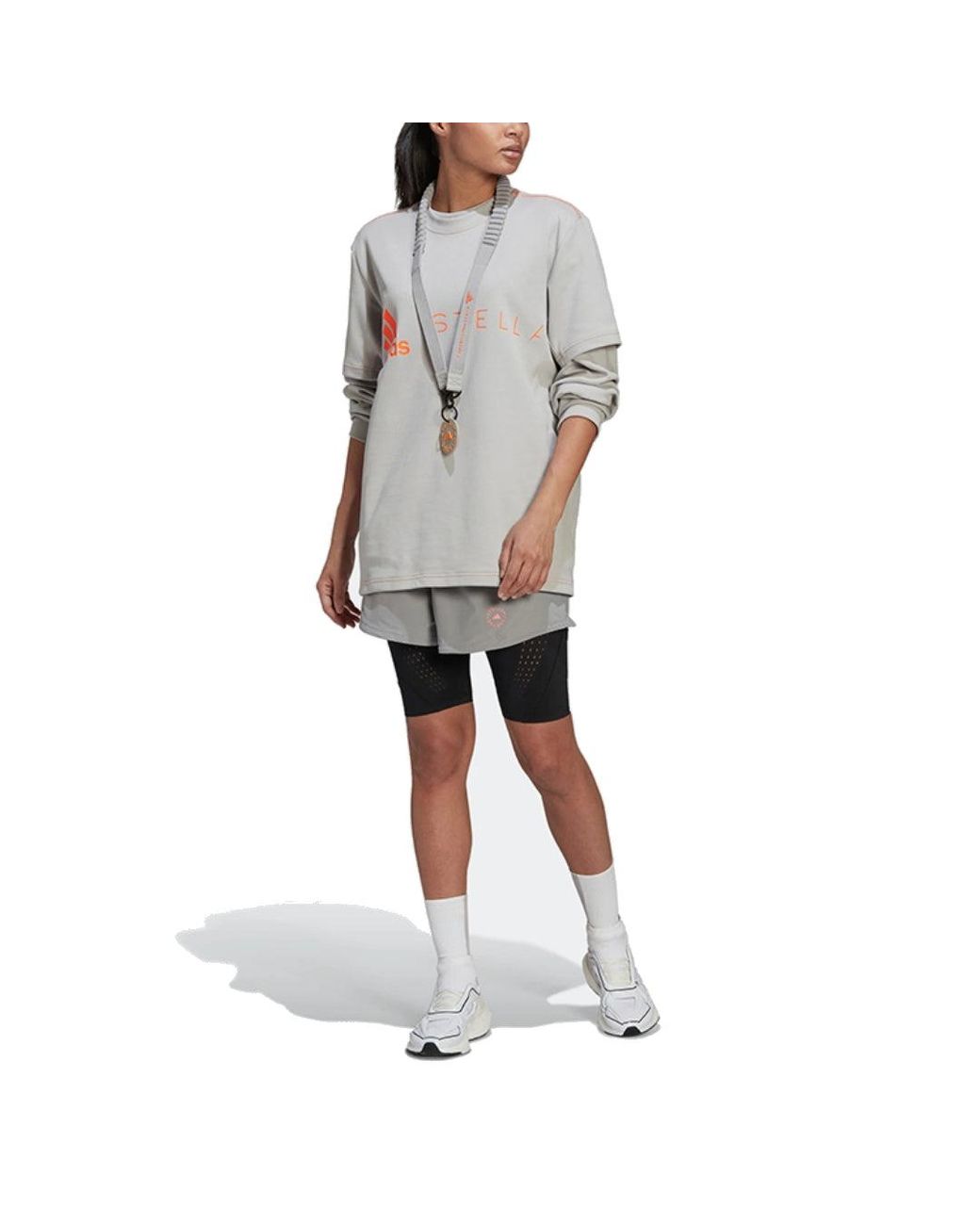 Adidas Gray (Wmns) By Stella Mccartney Logo T-Shirt