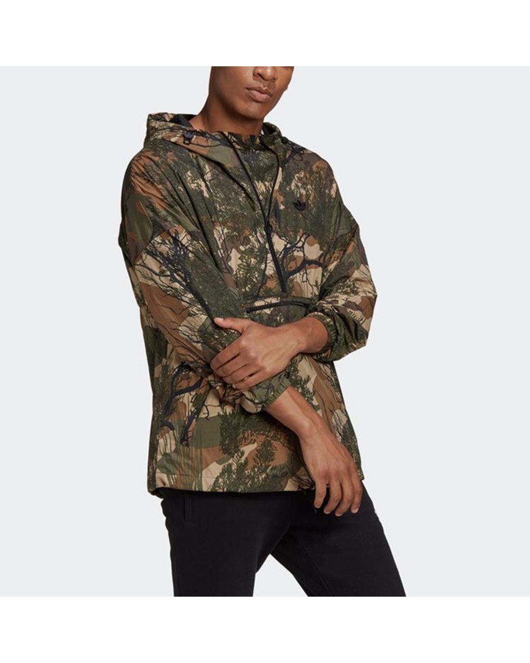 Adidas Green Regen Blocked Shell Camo Windbreaker for men