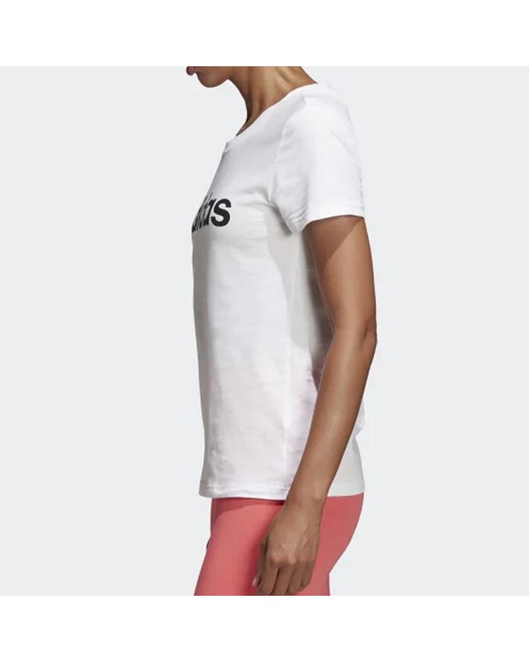 Adidas White (Wmns) E Lin Slim T Sports Stylish Short Sleeve