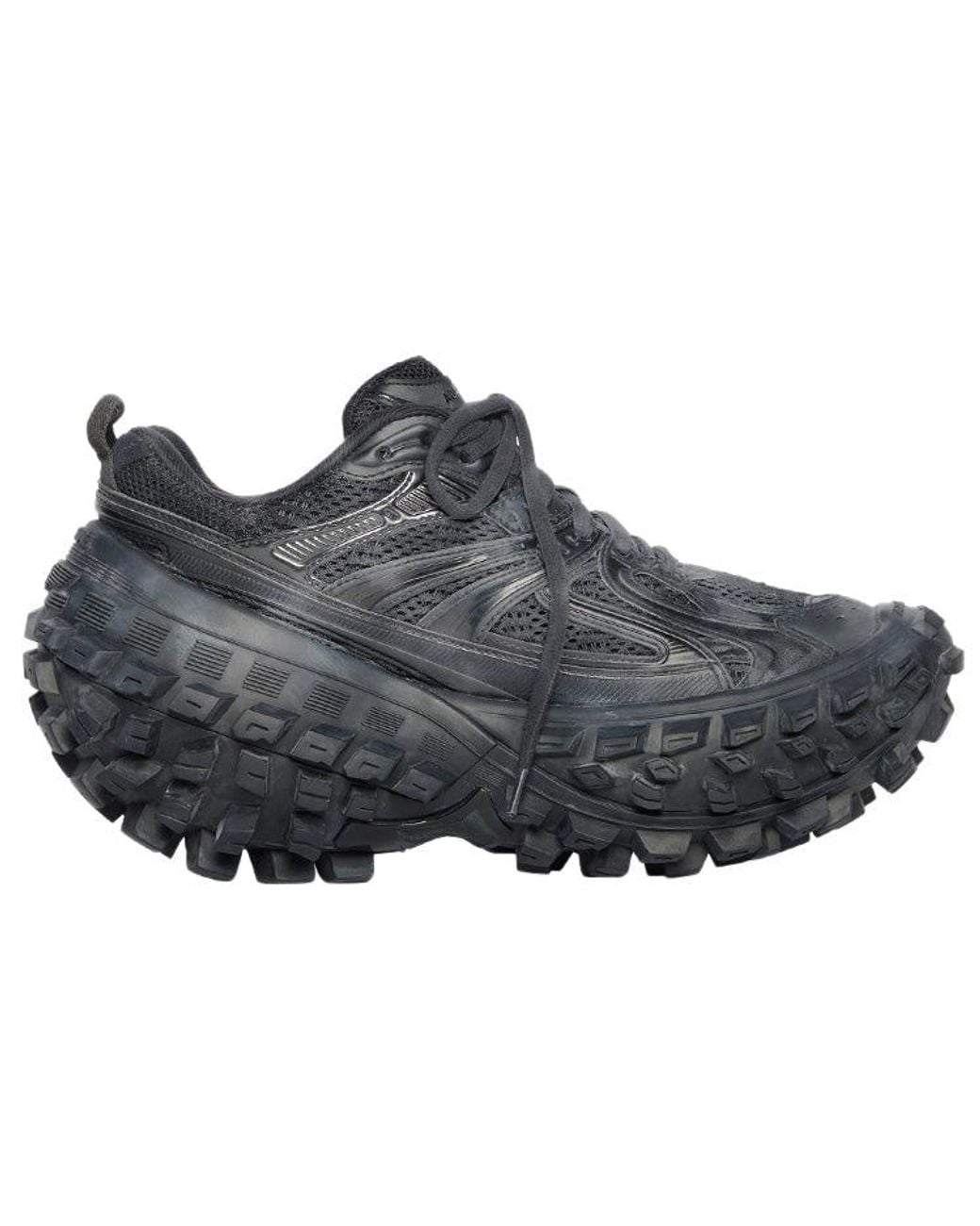 Balenciaga Gray Defender Lace-Up Sneakers