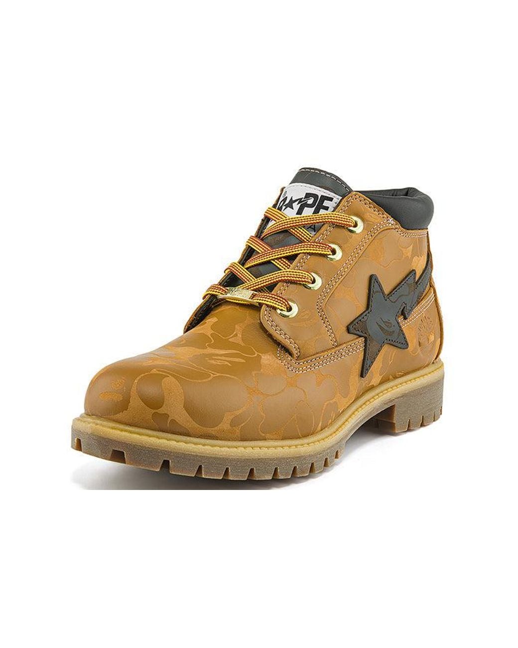 Timberland Brown X Bape Nelson Premium Waterproof Chukka Boots 'Wheat And Chocolate' for men
