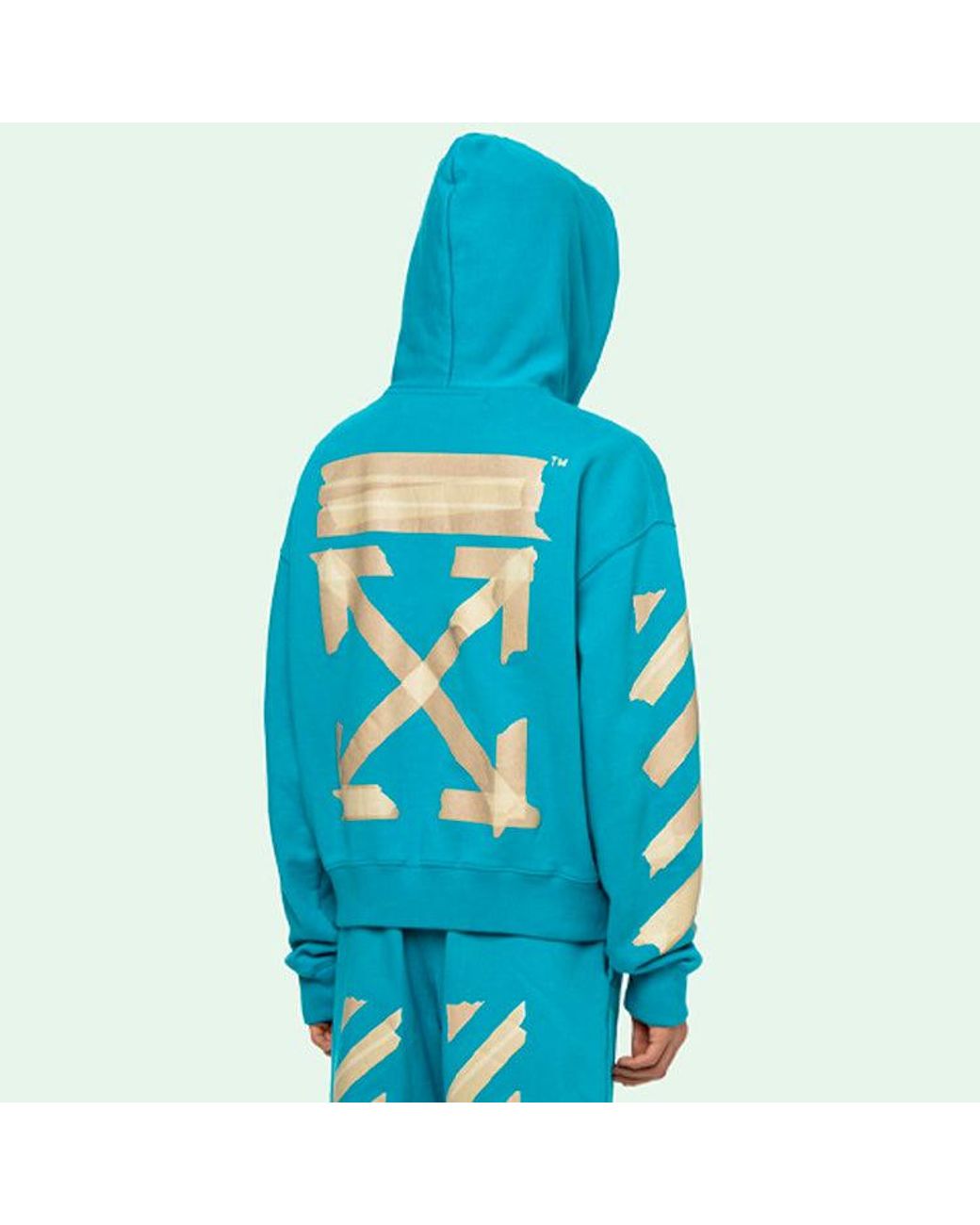 Off-White c/o Virgil Abloh Blue Ss20 Hooded Sweatshirt for men