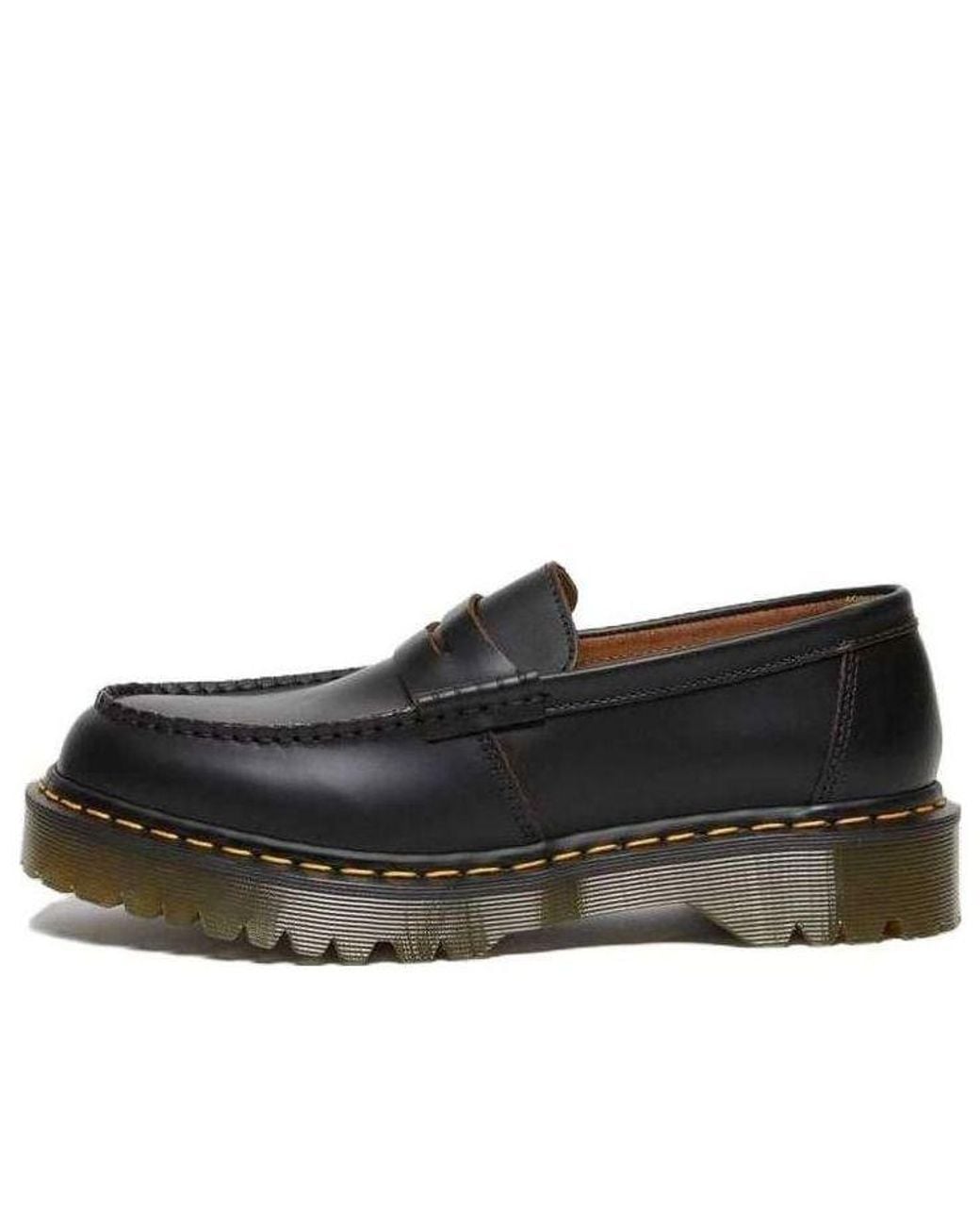 Dr. Martens Black Penton Bex Stitch Quilon Leather Loafers