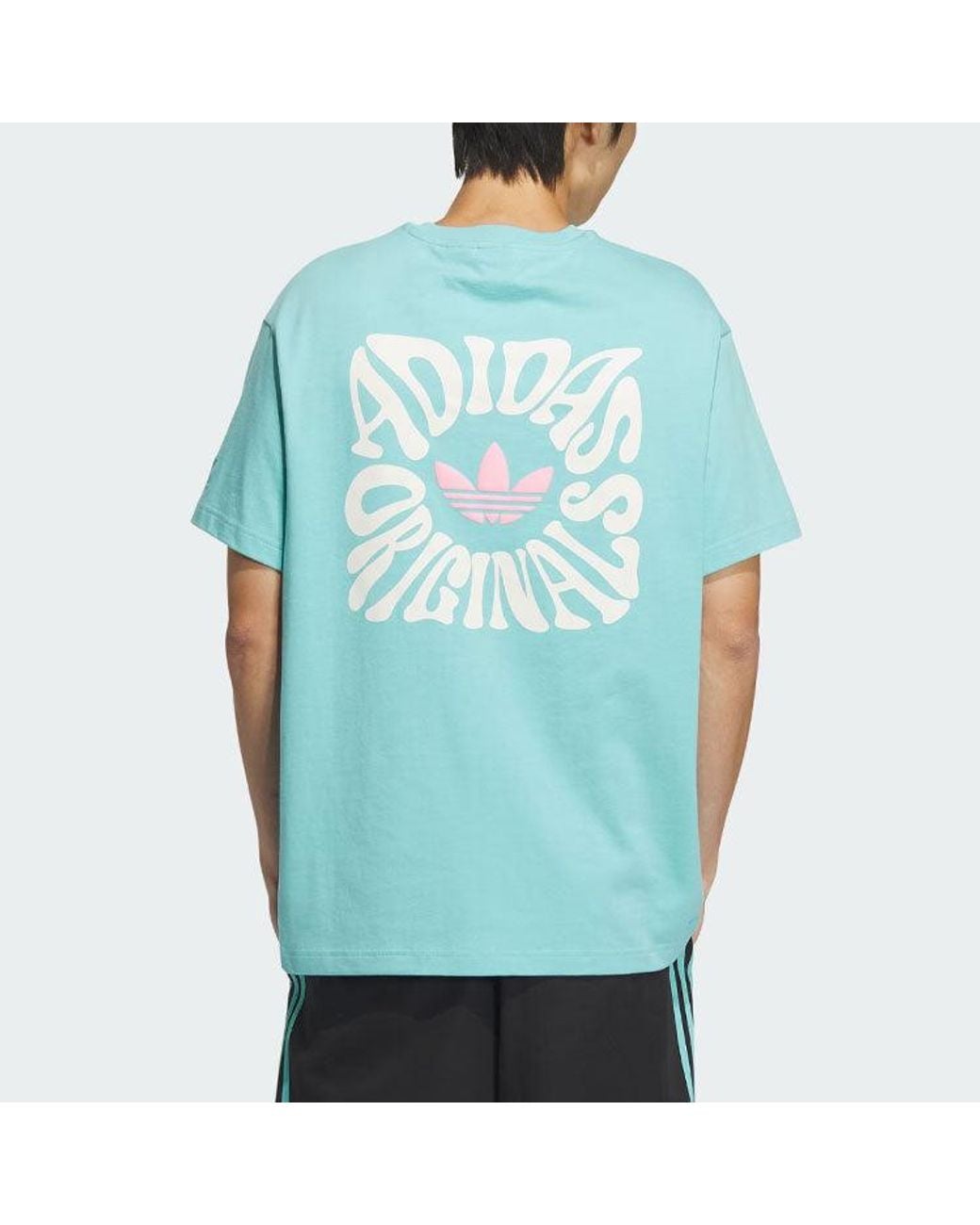Adidas Blue Originals V-Day Short Sleeve T-Shirt (Gender Neutral) Asia Sizing for men