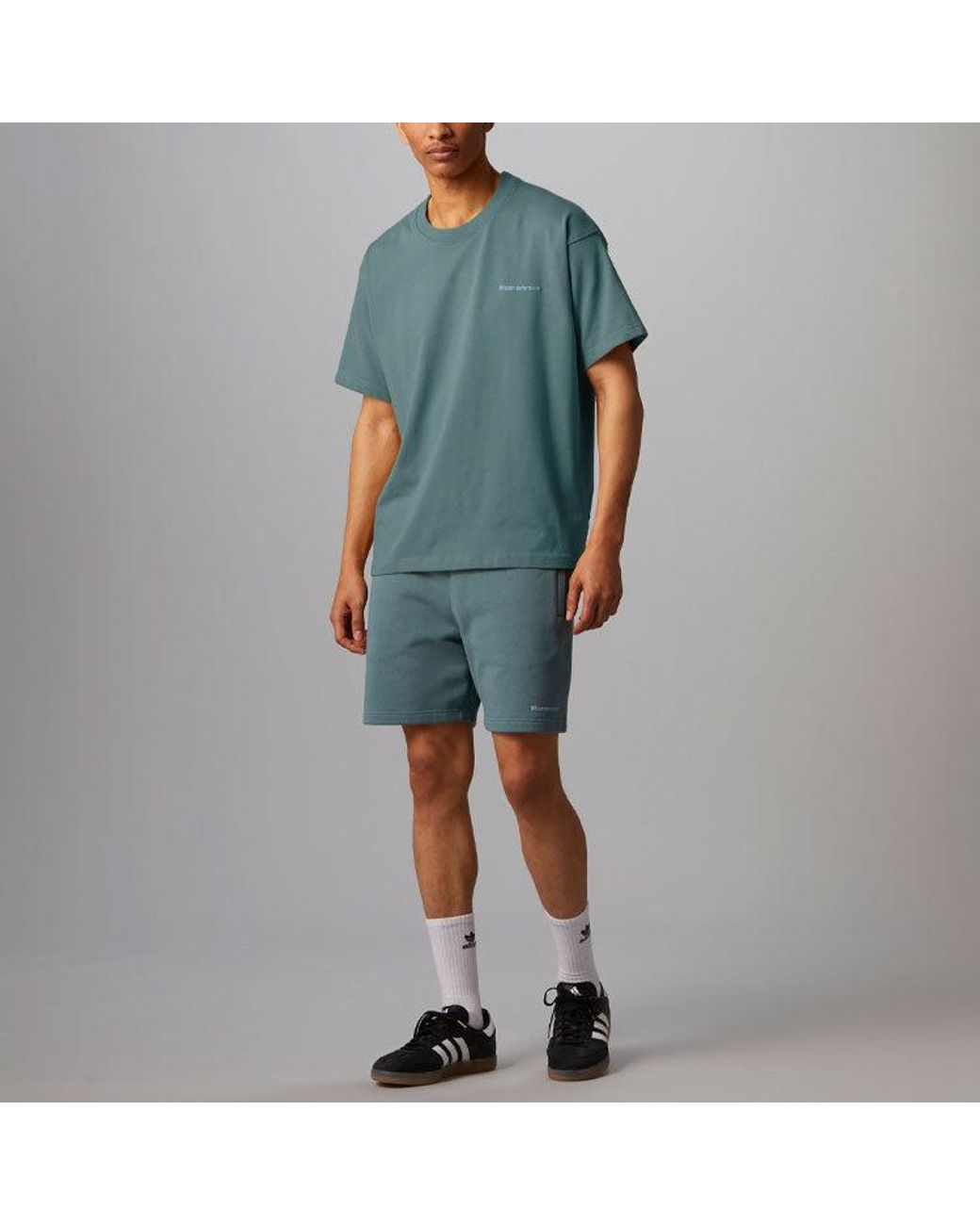 Adidas Blue Originals X Pharrell Williams Crossover Casual Breathable Solid Color Sports Shorts Green for men